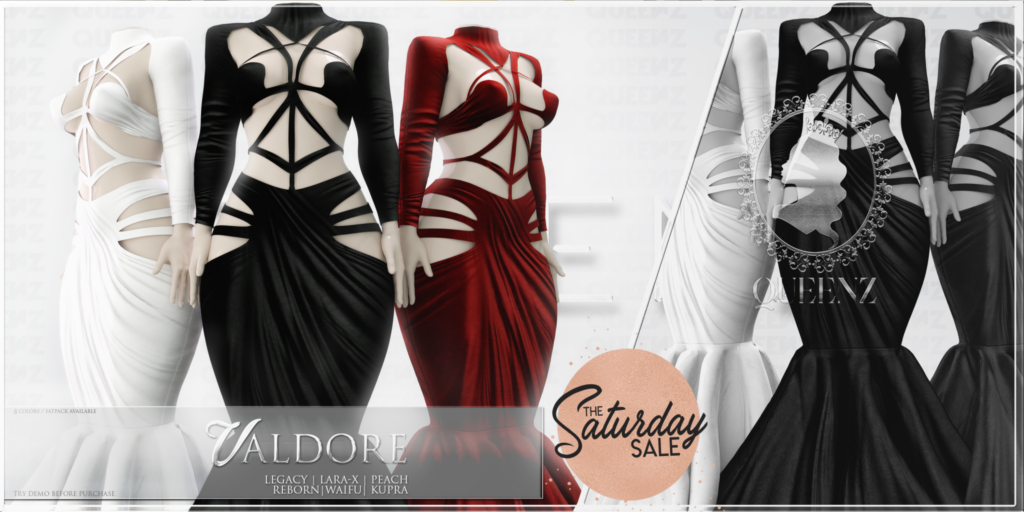 Valdore Dress - Inithium/Legacy/MaitreyaX/Peach/Reborn/+mods	&lt;a href=&quot;https://maps.secondlife.com/secondlife/QUEENZ/110/117/25&quot;&gt;Teleport&lt;/a&gt;