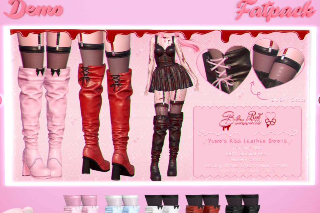 Yuno&#039;s Kiss Leather Boots - Legacy, L$250 each/L$1199 FP