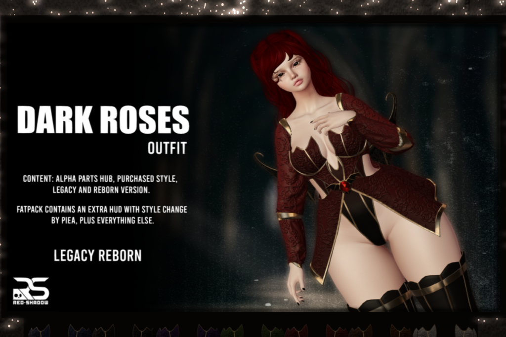 Dark Roses Outfit - Legacy/Reborn, L$280 each/L$650 FP