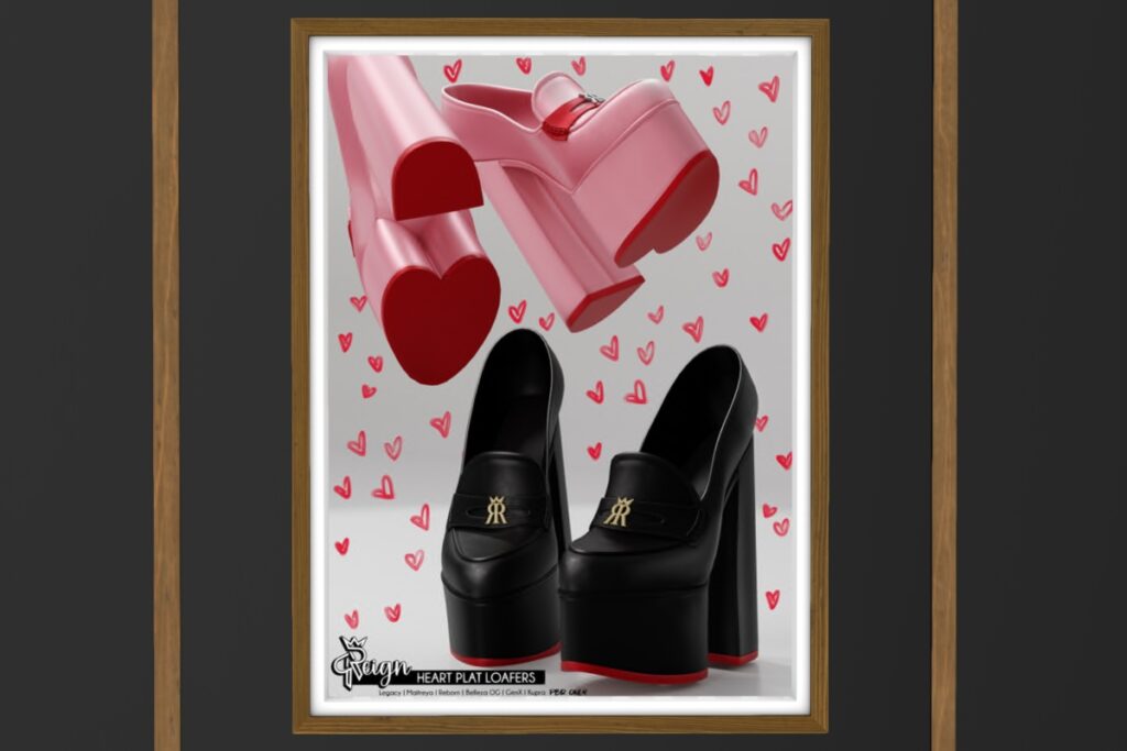 Heart Plat Loafers - BellezaOG/GenX/Inithium/Legacy/Maitreya/Reborn, L$299 each/L$1299 Fp