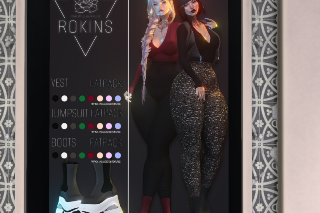 Rity Vest, Jumpsuit, &amp; Boots - Legacy/MaitreyaX/Reborn/+mods, L$249 each/L$690-L$1600 each FP