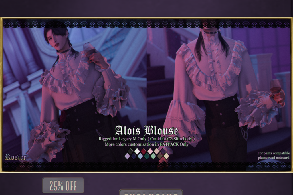 Alois Blouse - Legacy, L$229 each/L$750 FP