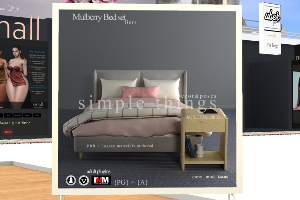 Mulberry Bed Set Hers, L$250 PG+Adult