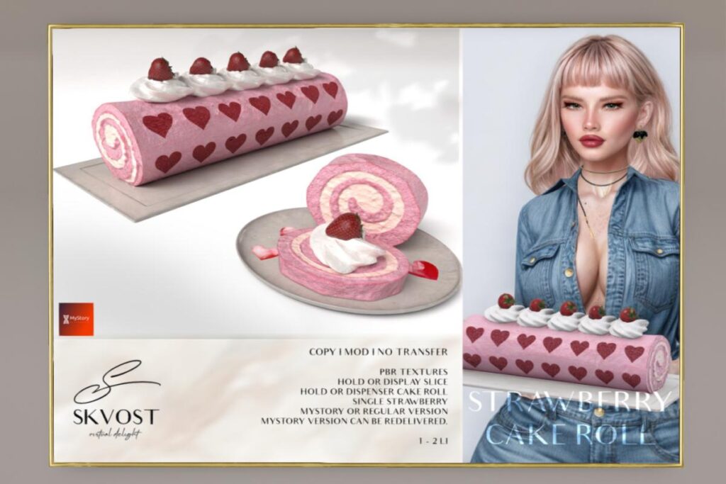 Strawberry Cake Roll, L$299 each