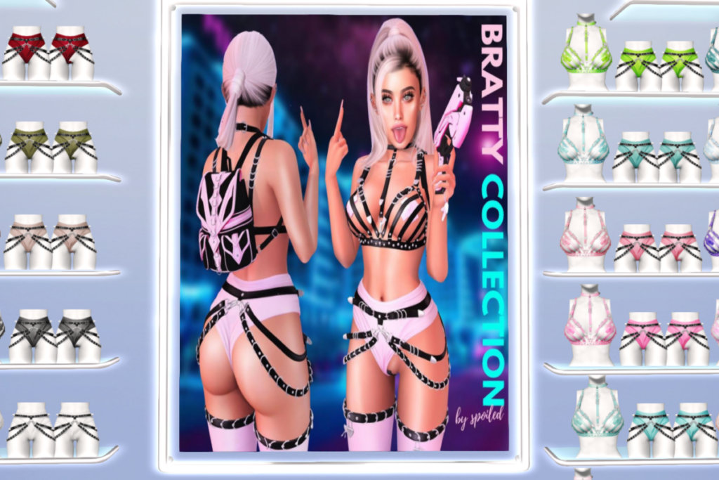 Bratty Short, Bra, Stockings, Backpack, Patches, &amp; Panty - Inithium/Legacy/Maitreya/Reborn/Slink/+mods, L$249 each/L$299-L$1299 each FP/L$3500 MP