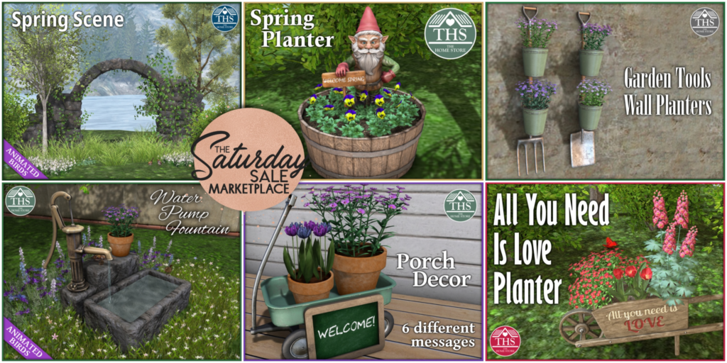 Spring Scene | Spring Planter | Garden Tools Wall Planters | Water Pump Fountain | Porch Decor | All  You Need Is Love Planter