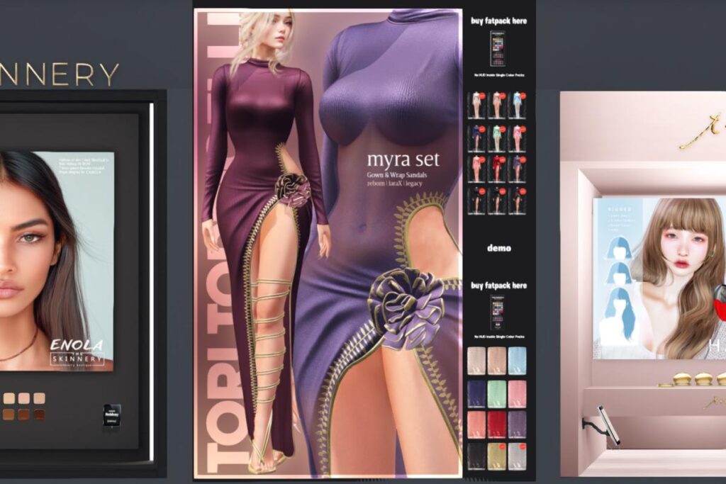 Myra Gown &amp; Wrap Sandals - Legacy/MaitreyaX/Reborn/+mods, L$299 each/L$899-L$1699 each FP