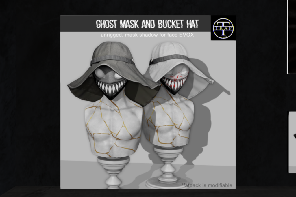 Ghost Mask And Bucket Hat, L$399 each/L$599 FP