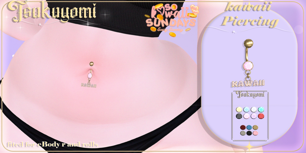 Kawaii Navel Piercing - Reborn/+mods	&lt;a href=&quot;http://maps.secondlife.com/secondlife/Crocus%20Island/48/6/25&quot;&gt;Teleport&lt;/a&gt;