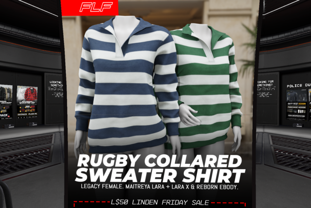 Rugby Collared Sweater Shirt - Legacy/Maitreya/Reborn/+mods