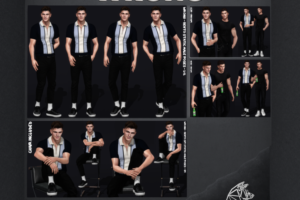 212 and 104 Male Poses &amp; Props, L$200 each |  Hey &amp; Beer Poses, L$99 each