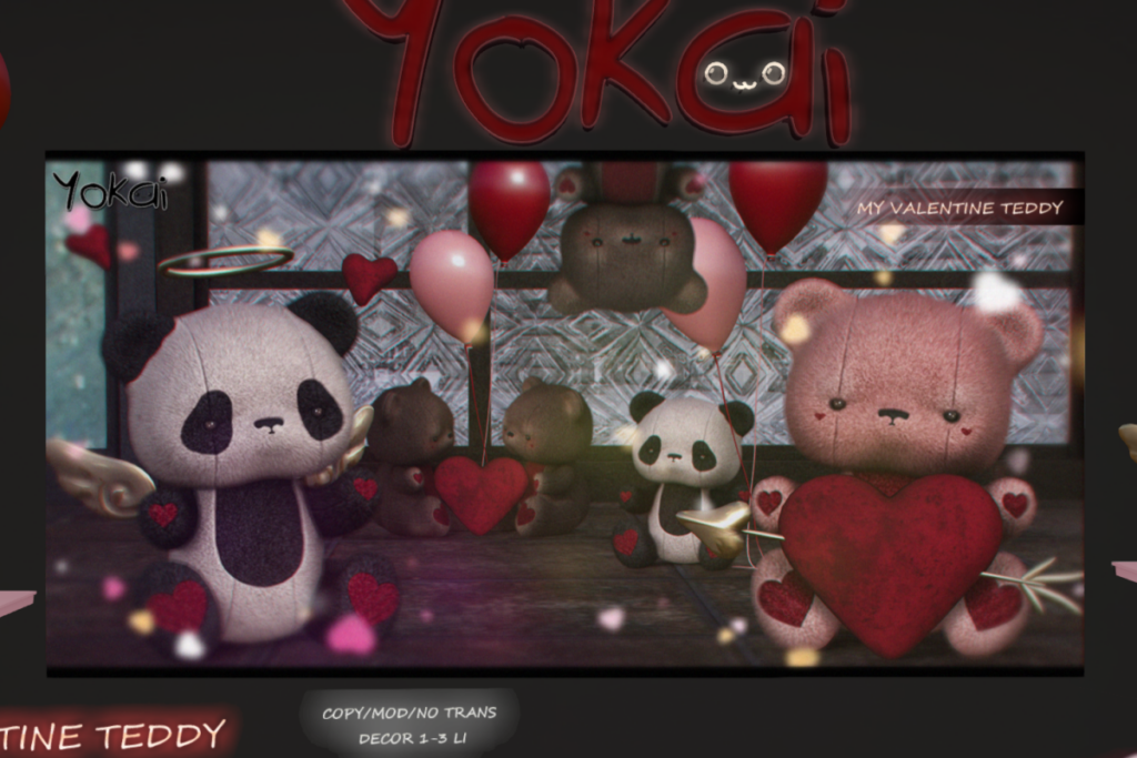 My Valentine Teddy, L$229 each/L$599 FP