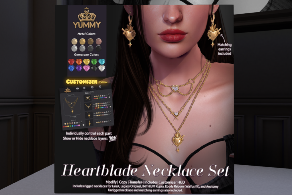 Heartblade Necklace Set - Anatomy/Inithium/Legacy/MaitreyaX/Reborn/+mods, L$375