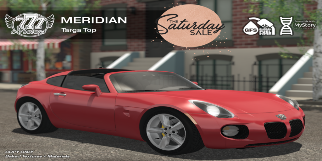 Meridian Driveable Vehicle	&lt;a href=&quot;http://maps.secondlife.com/secondlife/Highway%20Star/144/134/23&quot;&gt;Teleport&lt;/a&gt;