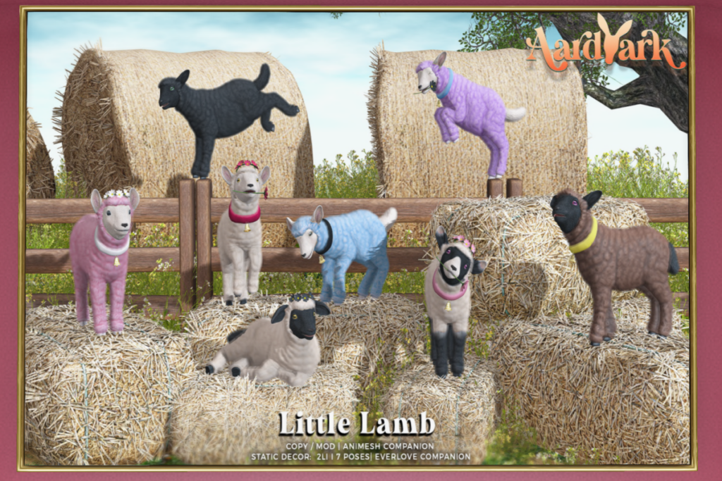 Little Lamb Animesh Companion and Decor, L$449 each/L$1499 FP