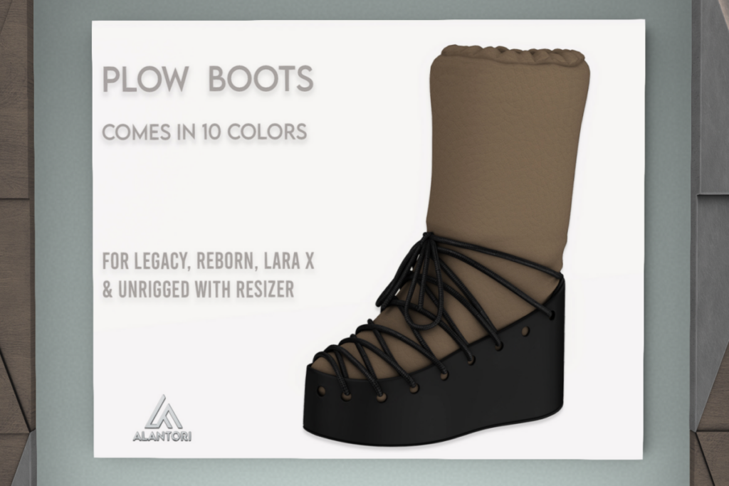 Plow Boots - Legacy/MaitreyaX/Reborn/Unrigged, L$249 each/L$1499 FP