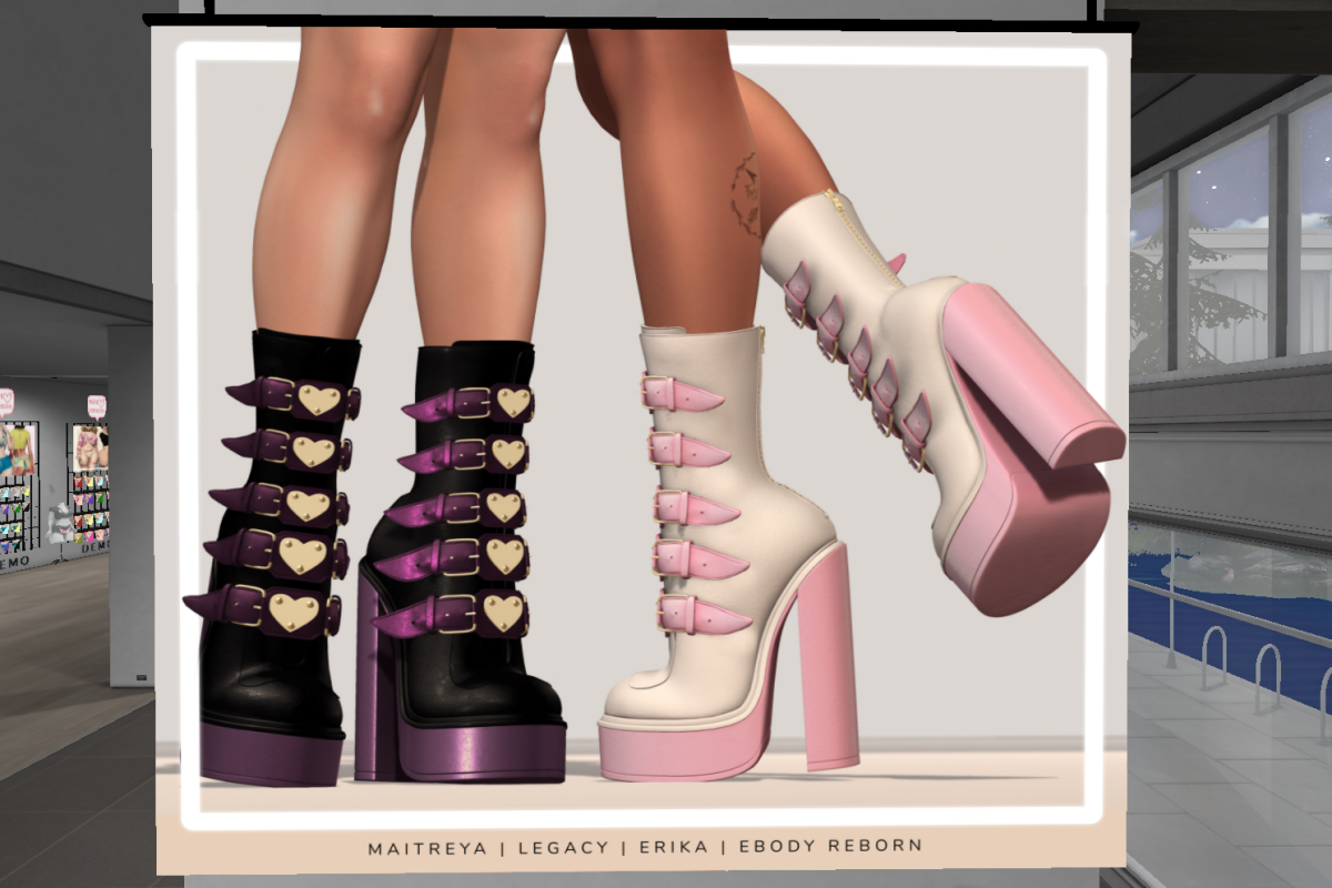 Angie Boots - Erika/Legacy/Maitreya/Reborn	<a href="http://maps.secondlife.com/secondlife/Aleutia/45/164/2" target="_blank">Teleport</a>