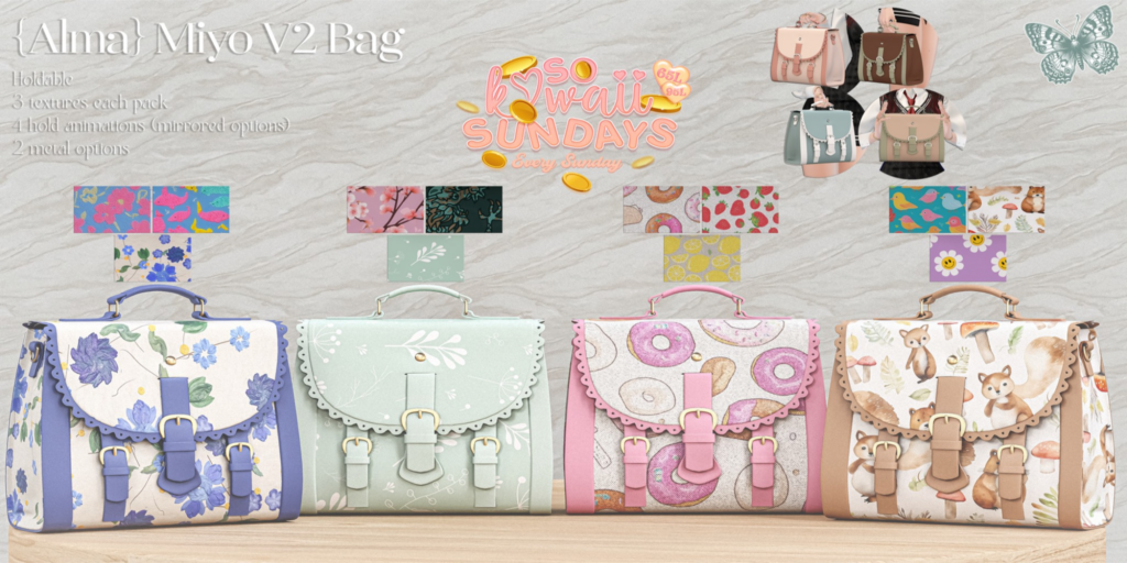 Miyo V2 Bag	&lt;a href=&quot;http://maps.secondlife.com/secondlife/Dream%20Lake/114/111/26&quot;&gt;Teleport&lt;/a&gt;