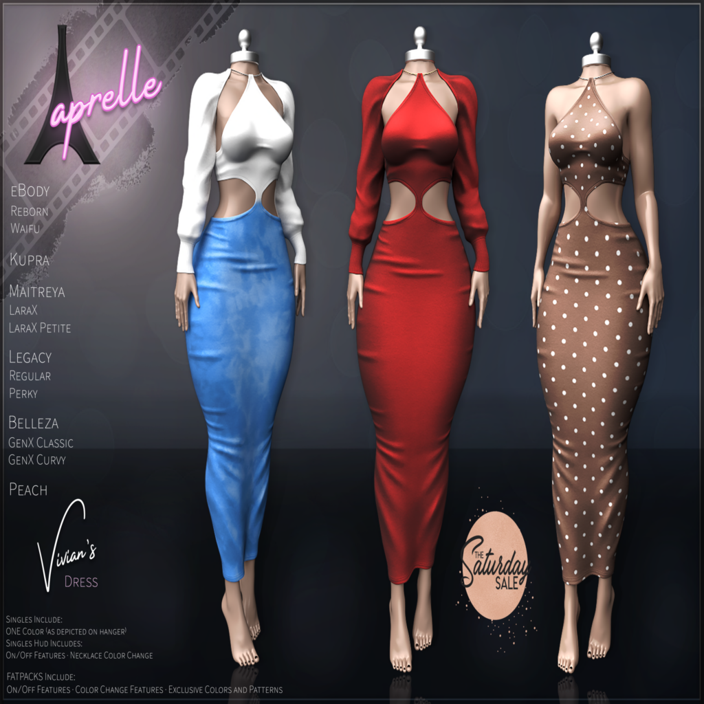 Vivian&#039;s Dress - GenX/Inithium/Legacy/MaitreyaX/Peach/Reborn/+mods	&lt;a href=&quot;http://maps.secondlife.com/secondlife/Woodloch/162/123/983&quot;&gt;Teleport&lt;/a&gt;