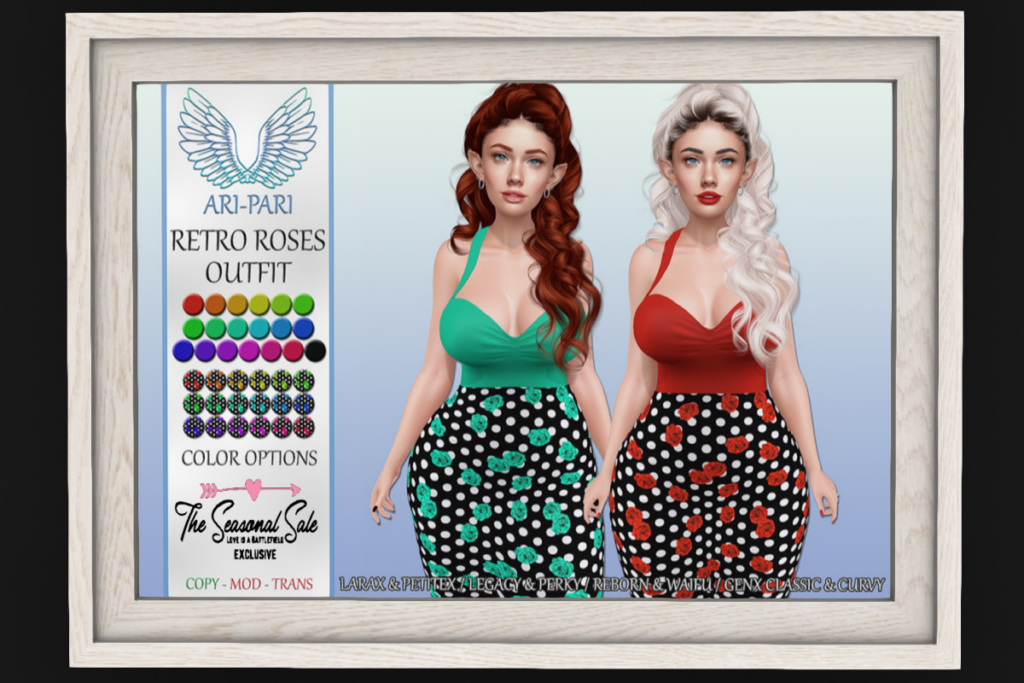 Retro Roses Outfit - GenX/Legacy/MaitreyaX/Reborn/+mods, L$150