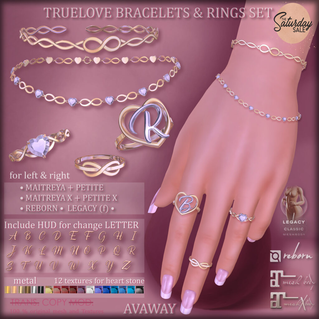 TrueLove Bracelets &amp; Rings Set - Legacy/Maitreya/Reborn/+mods