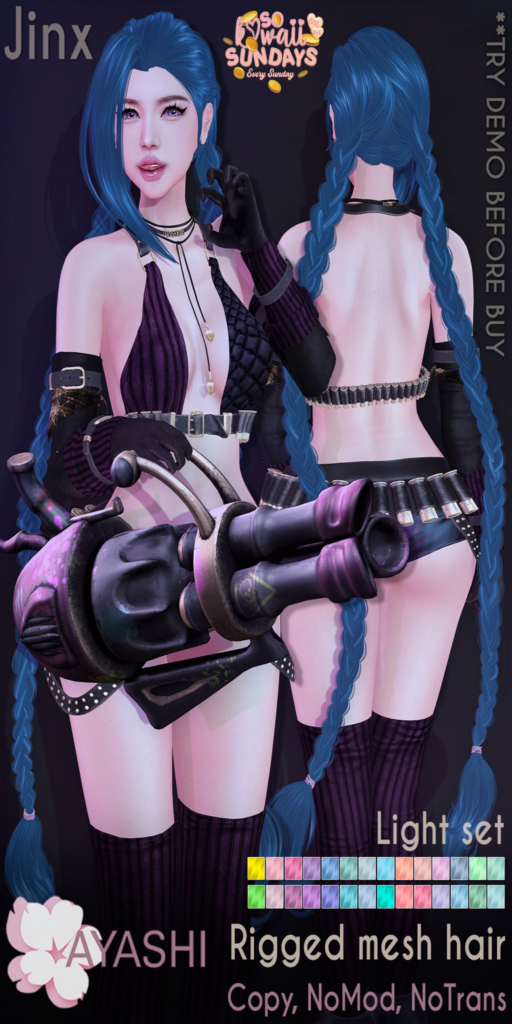 Jinx Hairstyle	&lt;a href=&quot;http://maps.secondlife.com/secondlife/MagnetiS/198/148/10&quot;&gt;Teleport&lt;/a&gt;