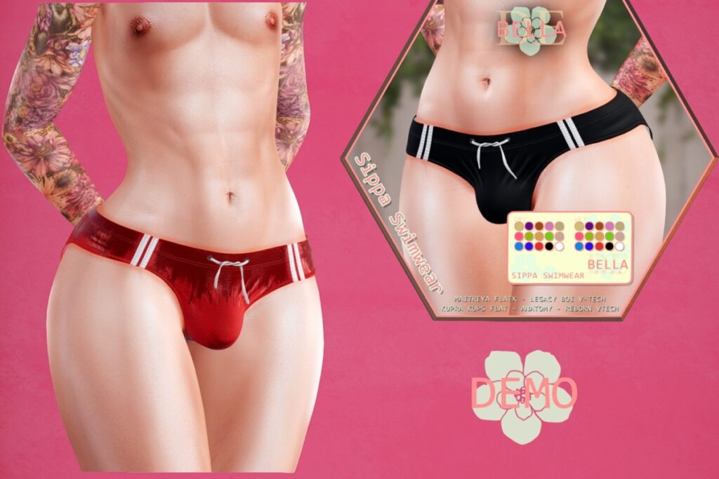 Sippa Swimwear - Anatomy/Kupra Kups Flat/Legacy Boi V-Tech/Maitreya FlatX/Reborn VTech, L$899 FP