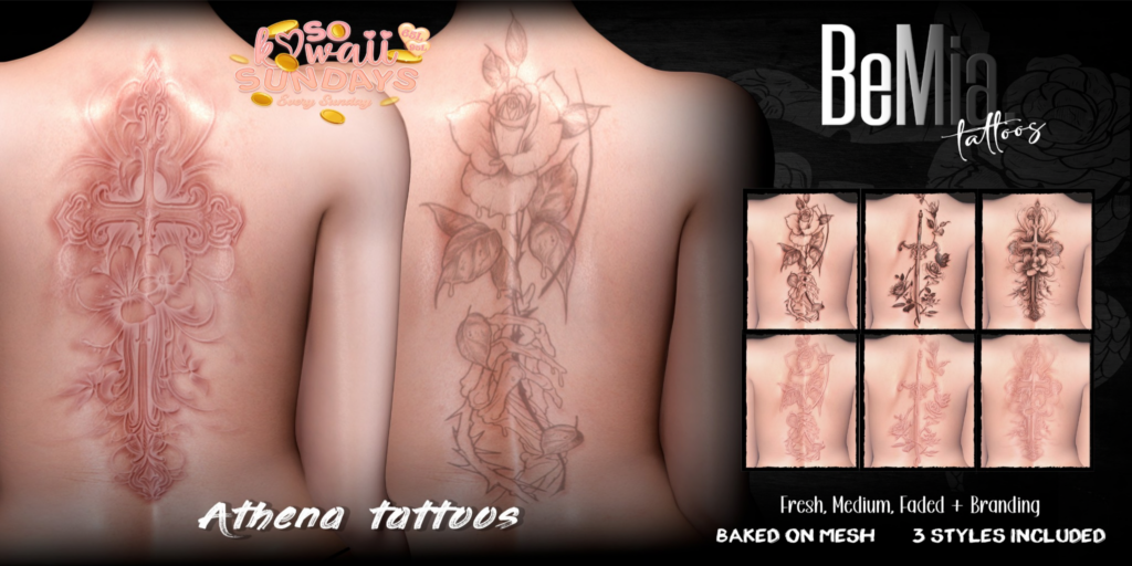 Athena Tattoos - BOM	&lt;a href=&quot;https://maps.secondlife.com/secondlife/Rosehaven/217/120/2501&quot;&gt;Teleport&lt;/a&gt;