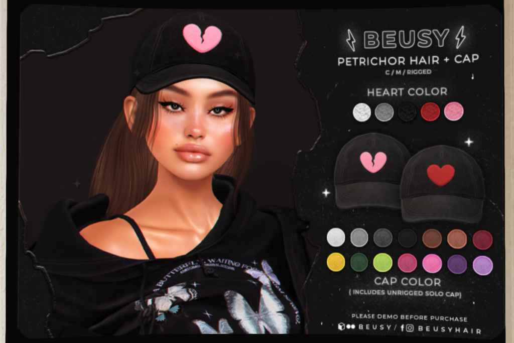 Petrichor Hair + Cap, L$375