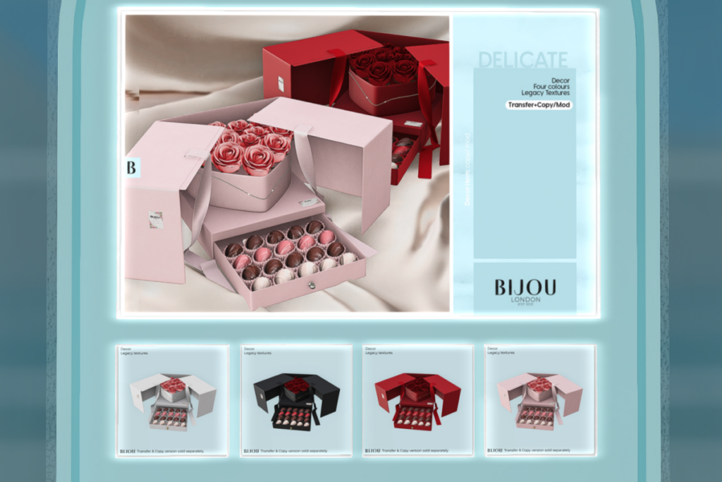 Delicate Rose &amp; Strawberry Boxes, L$299-L$399 each