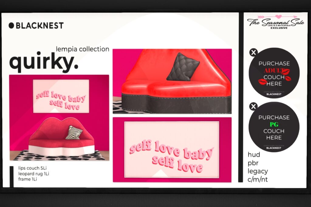 Lempia Quirky Decor Set, L$75 each