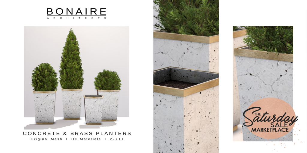 Concrete &amp; Brass Planters