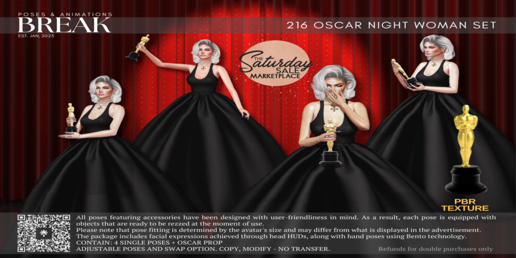 216 Oscar Night Woman Poses &amp; Props