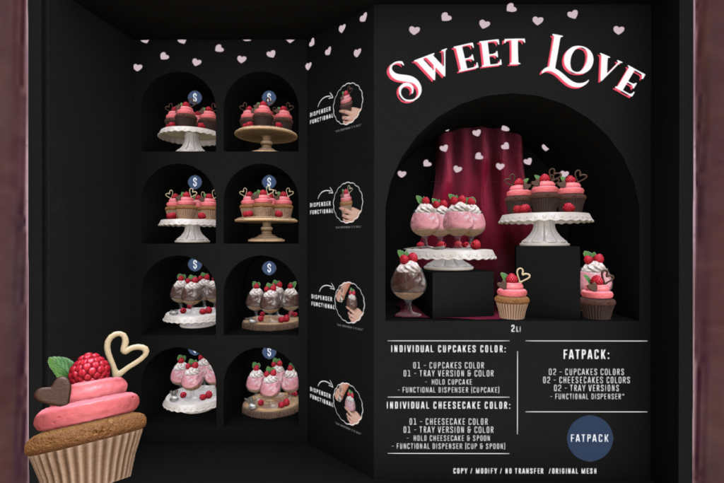 Sweet Love Holdables and Dispensers, L$149 each/L$549 FP