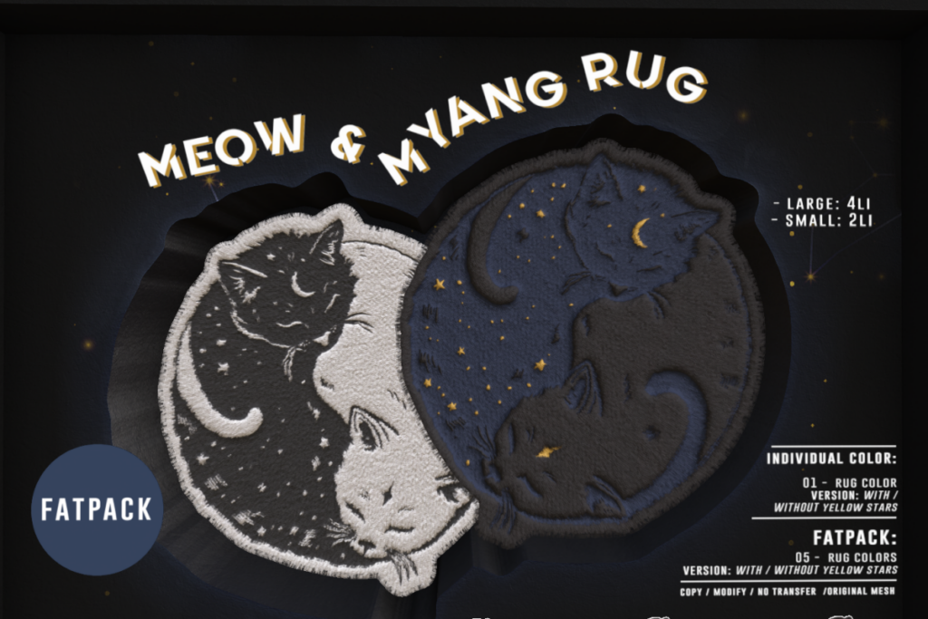 Meow &amp; Myang Rug, L$149 each/L$399 FP