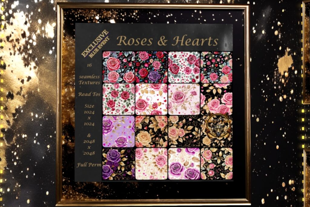 Roses &amp; Hearts Textures, L$249