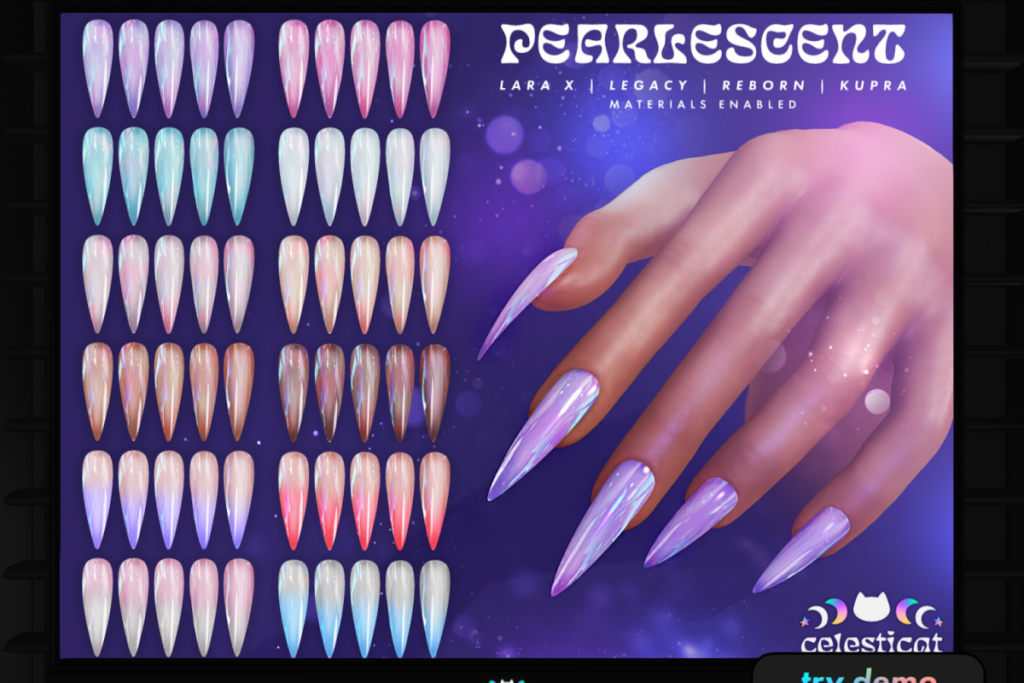 Pearlescent Nail Set - Inithium/Legacy/MaitreyaX/Reborn, L$199 each/L$525 FP