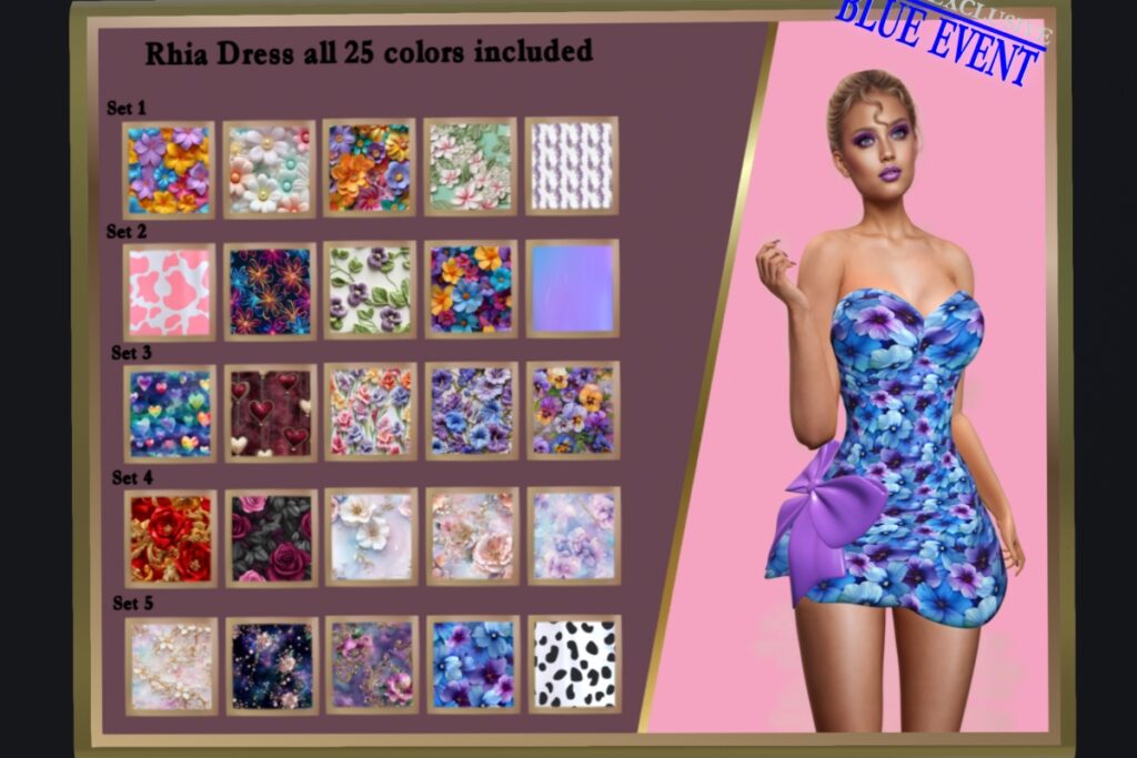 Rhia Dress - GenX/Inithium/Legacy/Maitreya/Reborn/Star/+mods, L$199 each