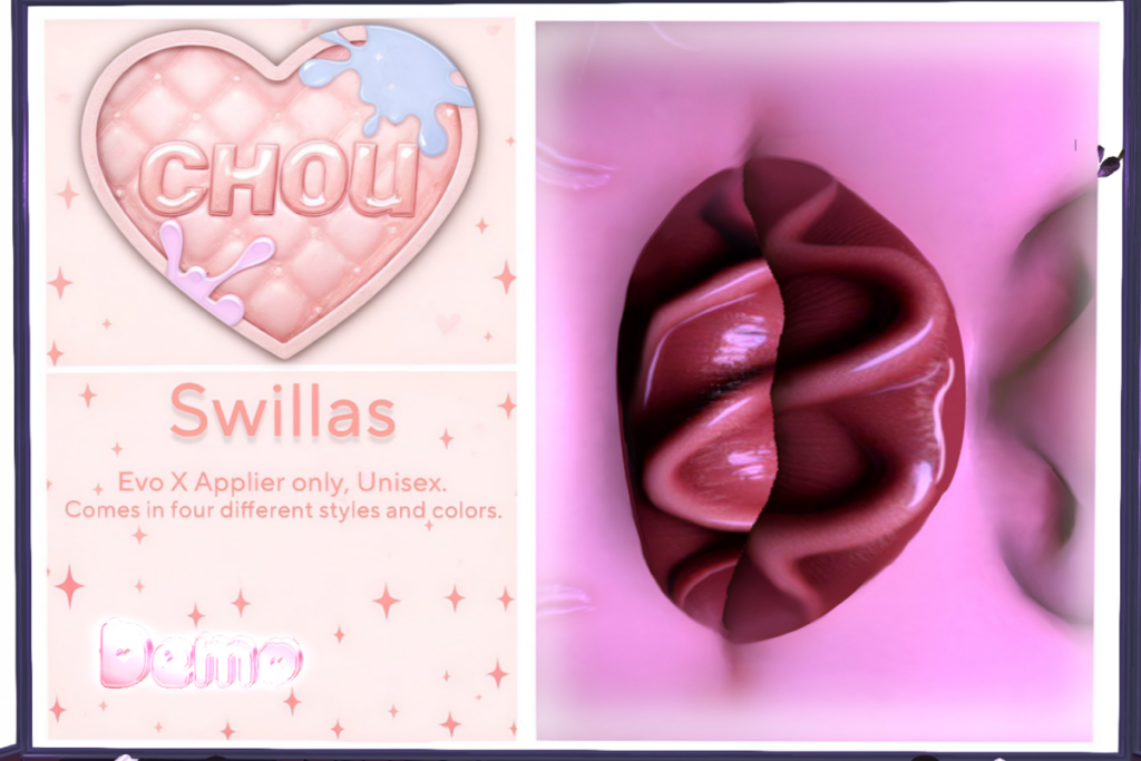 Swillas Lipstick - EvoX, L$199 each/L$450 FP