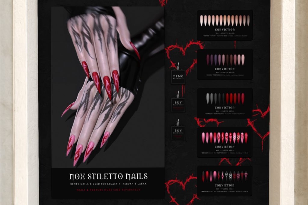 Nox Stiletto Nail Set - Legacy/MaitreyaX/Reborn, L$320 each/L$550 FP