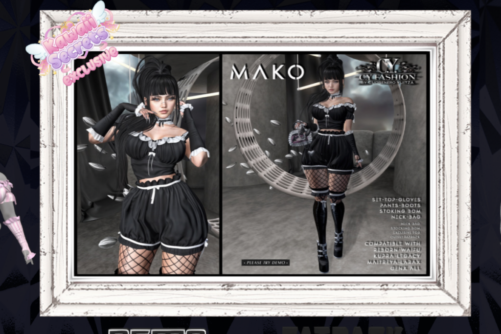 Mako Outfit - GenX/Inithium/Legacy/Maitreya/Reborn/+mods, L$300-L$420 each/L$1999 FP