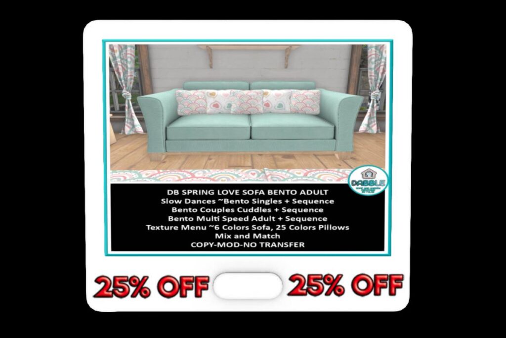 Spring Love Sofa, L$600