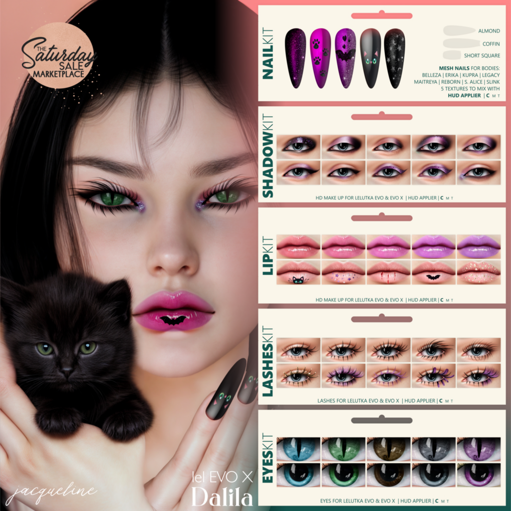 Jacqueline Nail Kit - Alice/Belleza OG/Erika/Inithum/Legacy/Maitreya/Reborn/Slink | Jacqueline Shadow, Lip, Lashes and Eyes Kits - Evo/EvoX