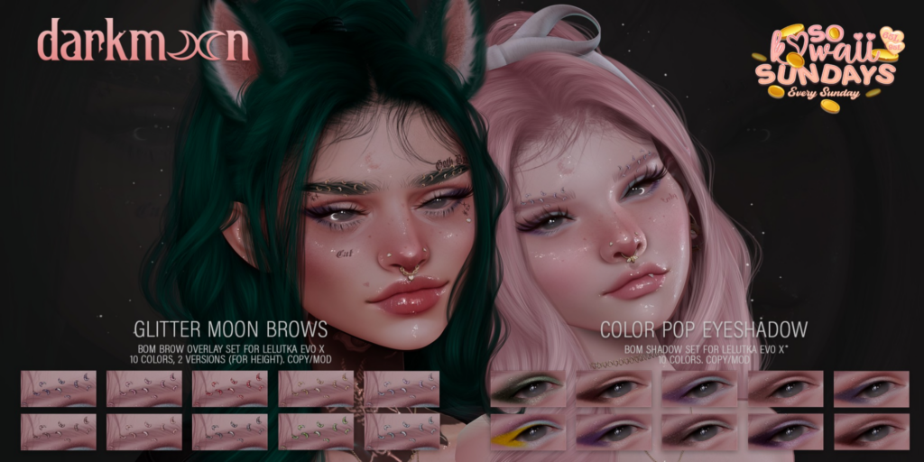 Glitter Moon Brows - EvoX | Color Pop Eyeshadow - EvoX	&lt;a href=&quot;http://maps.secondlife.com/secondlife/Lovespell/188/69/701&quot;&gt;Teleport&lt;/a&gt;