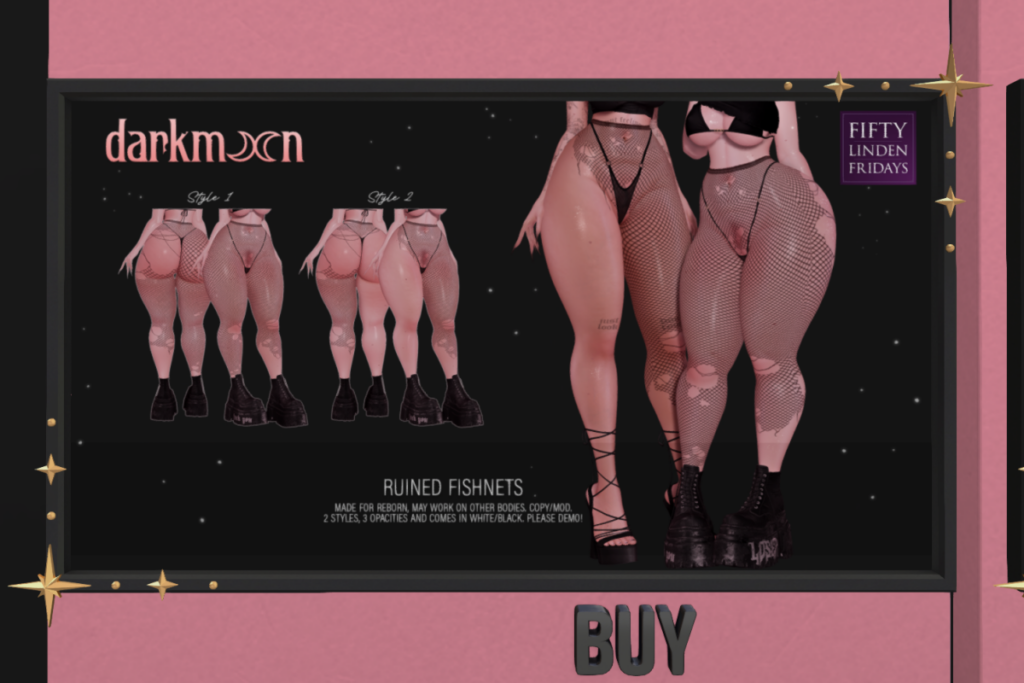 Ruined Fishnets - BOM	&lt;a href=&quot;http://maps.secondlife.com/secondlife/Lovespell/188/69/701&quot; target=&quot;_blank&quot;&gt;Teleport&lt;/a&gt;