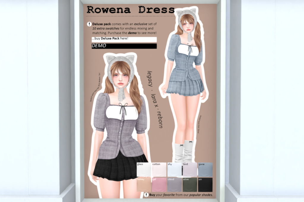 Rowena Dress - Legacy/MaitreyaX/Reborn, L$265 each/L$1590 FP