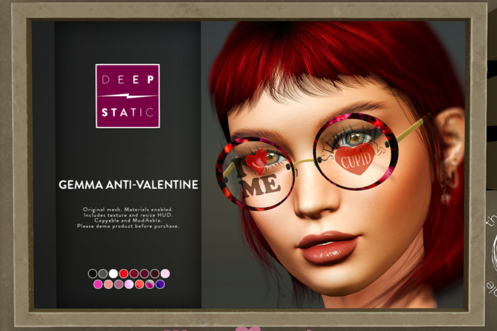 Gemma Anti-Valentine Glasses, L$100