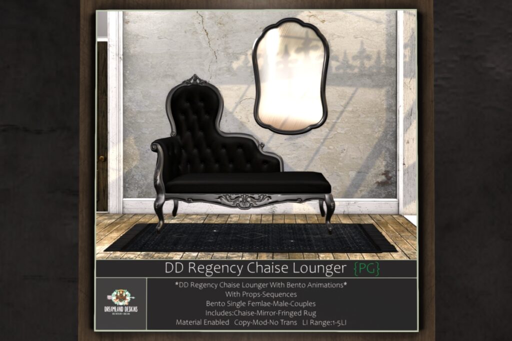 Regency Chaise Lounger Decor Set, L$499 PG/L$599 Adult