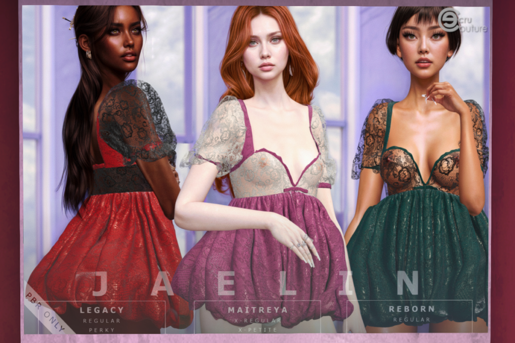 Jaelin Dress - Legacy/Maitreya/Reborn/+mods, L$499 each/L$1499 FP