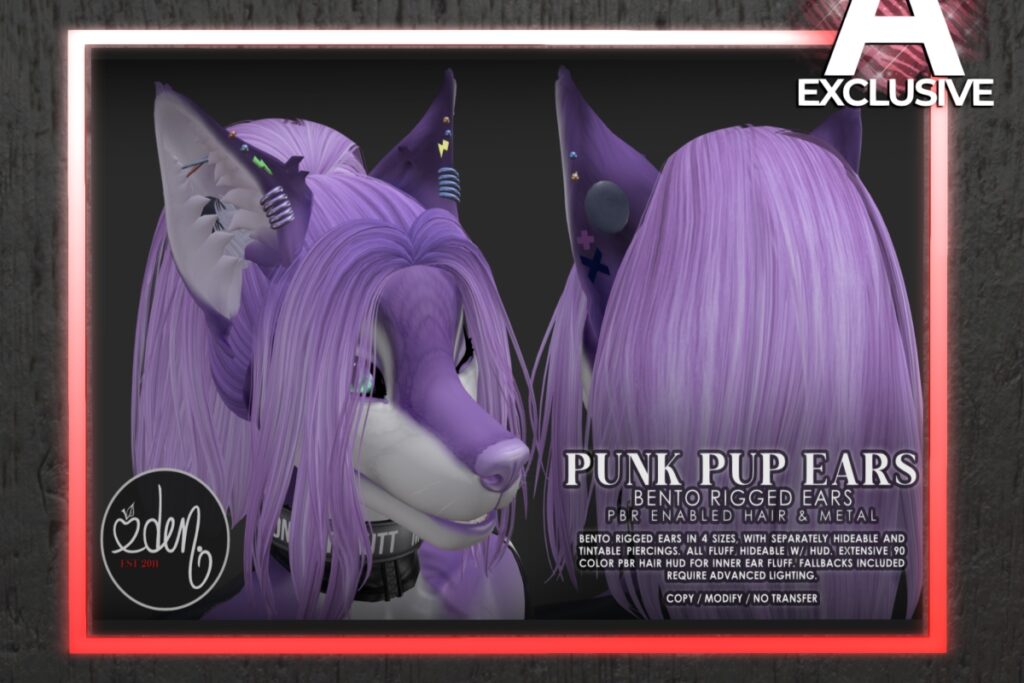 Punk Pup Mesh Ears, L$399